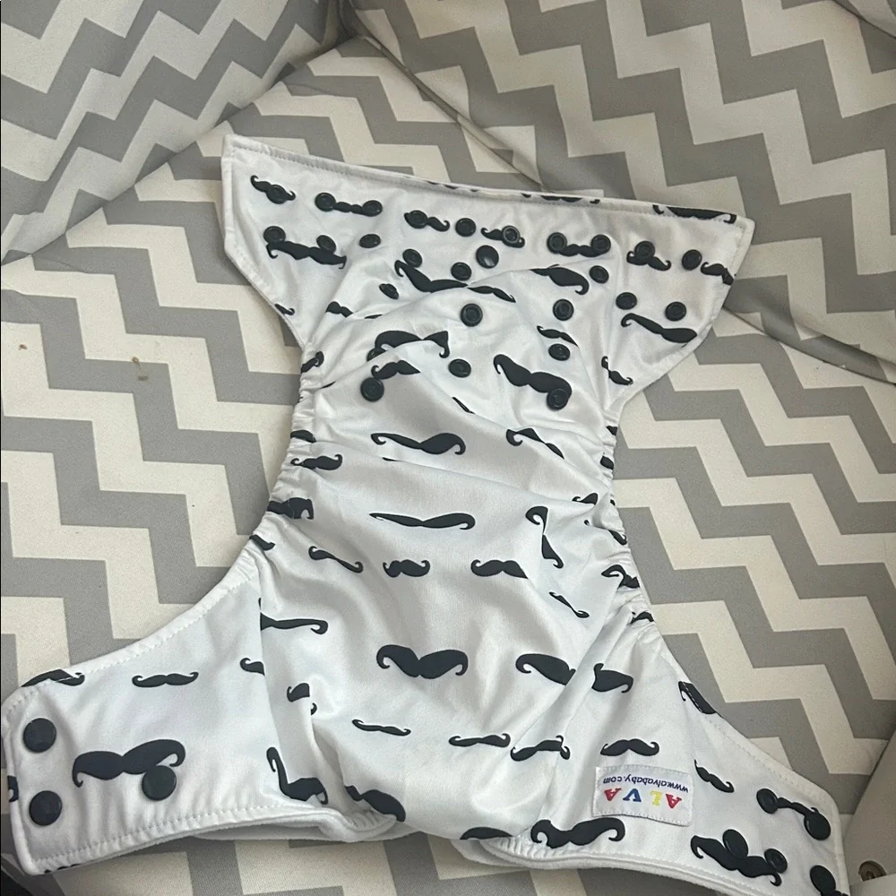 Alva baby Stylish Black and White mustache Kids Diaper Cover